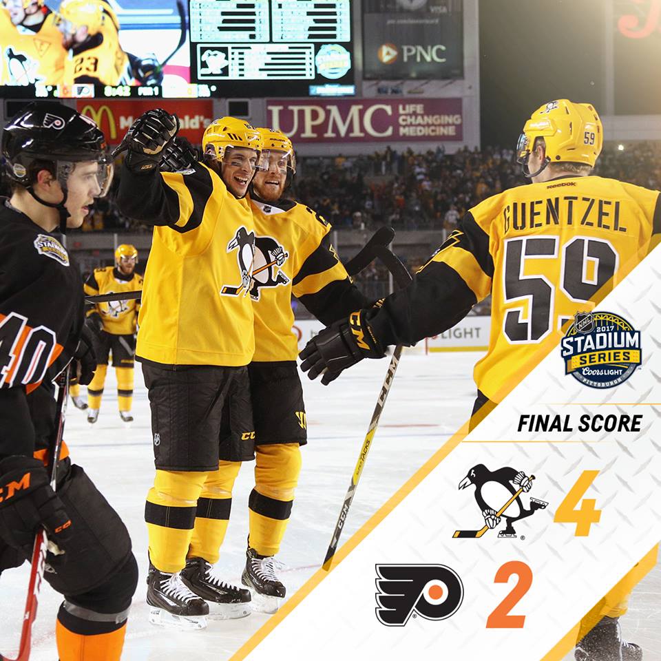 Pittsburgh Penguins derrota Philadelphia Flyers no Stadium Series da NHL