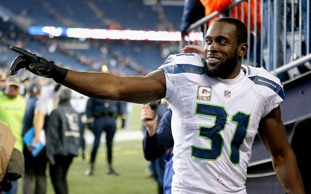 FOXBORO, MA - NOVEMBER 13: Kam Chancellor #31 of the Seattle Seahawks reacts following a game against the New England Patriots during a game at Gillette Stadium on November 13, 2016 in Foxboro, Massachusetts.