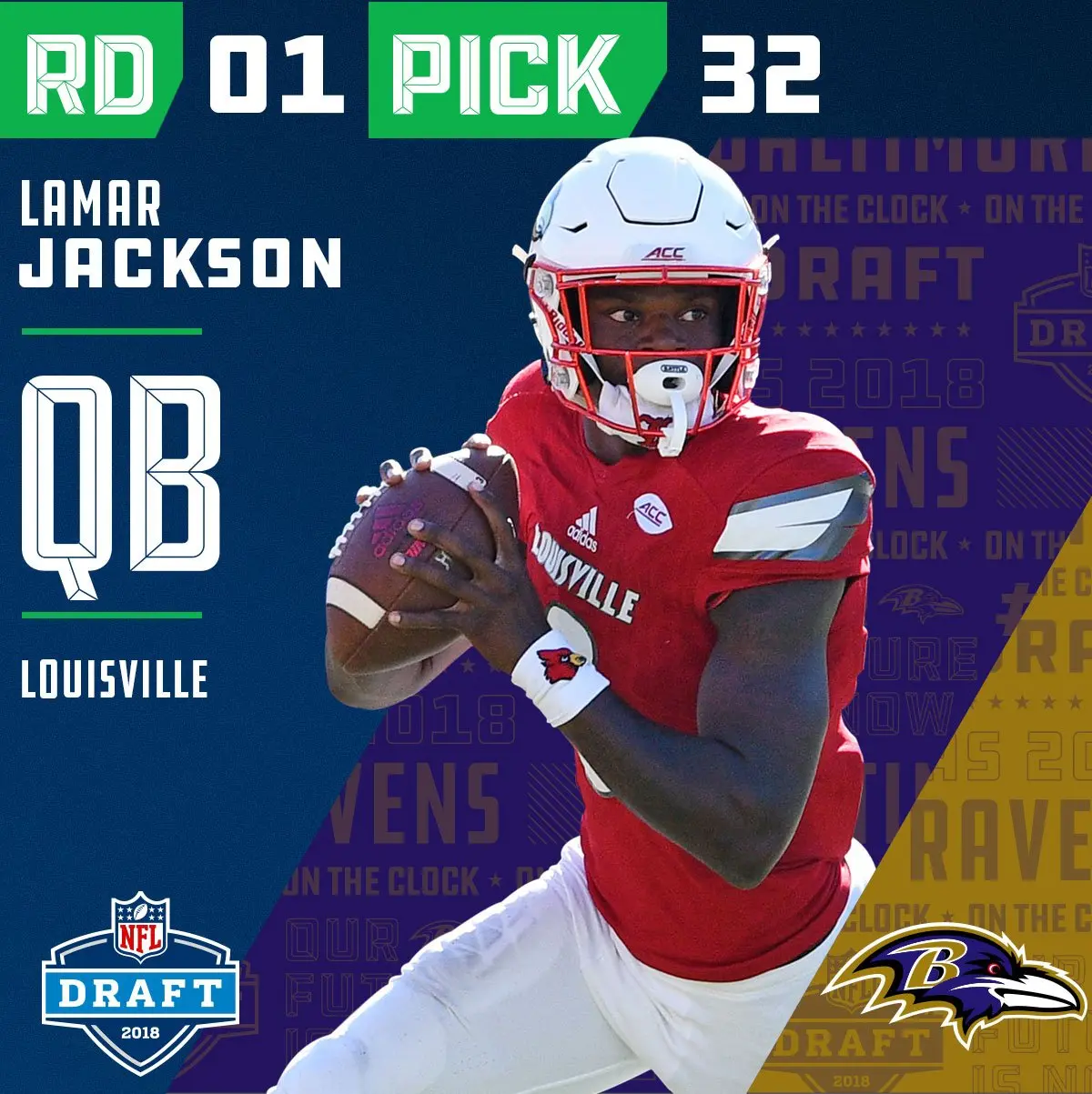 Baltimore Ravens seleciona Lamar Jackson do Draft