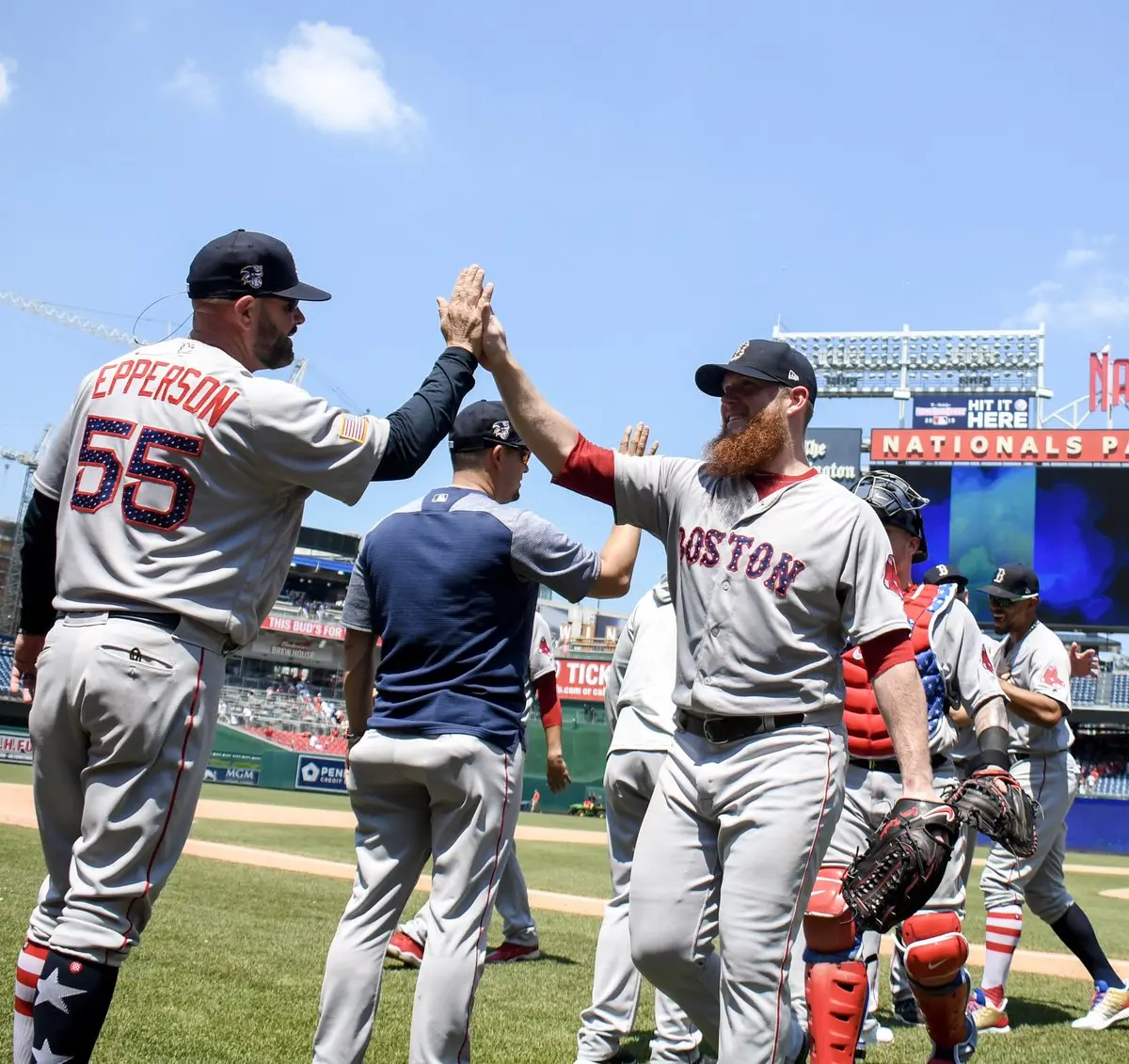 Boston Red Sox celebra vitória e varrida sobre o Washington Nationals