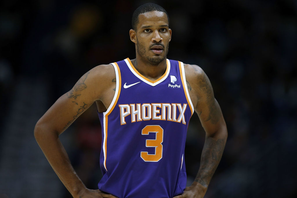 NEW ORLEANS, LA - NOVEMBER 10: Trevor Ariza #3 of the Phoenix Suns reacts during the second half against the New Orleans Pelicans at the Smoothie King Center on November 10, 2018 in New Orleans, Louisiana