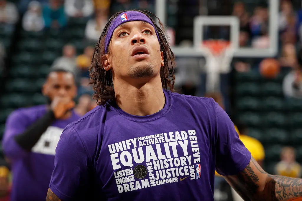 INDIANAPOLIS, IN - FEBRUARY 5: Michael Beasley #11 of the Los Angeles Lakers warms up before the game against the Indiana Pacers on February 5, 2019 at Bankers Life Fieldhouse in Indianapolis, Indiana. NOTE TO USER: User expressly acknowledges and agrees that, by downloading and/or using this photograph, user is consenting to the terms and conditions of the Getty Images License Agreement. Mandatory Copyright Notice: Copyright 2019 NBAE 