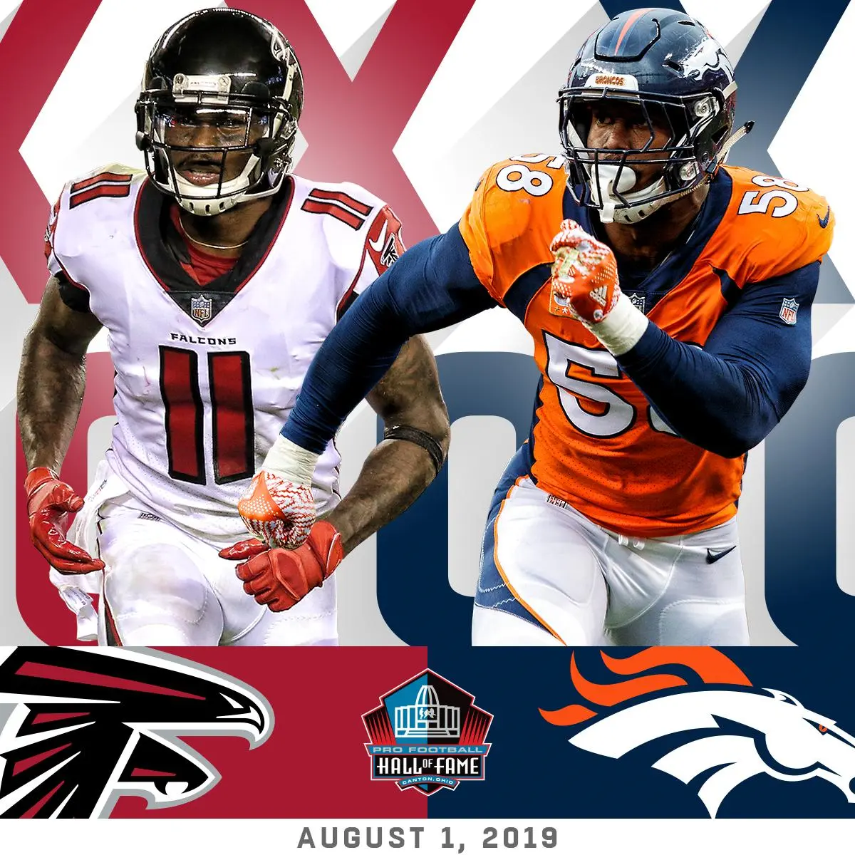 Broncos e Falcons se enfrentarão no Hall of Fame Game 2019