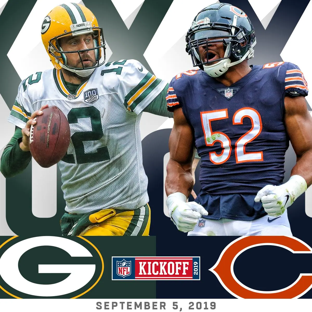 Chicago Bears e Green Bay Packers darão o kickoff para a temporada 2019 da NFL
