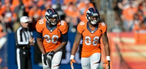 Julius (80) e Demaryius Thomas (88) são os principais alvos de Payton Manning nos Broncos (Foto: Chatsports)