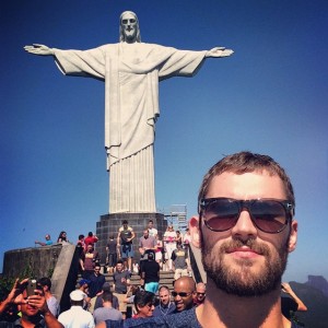 Kevin Love já está curtindo o Rio de Janeiro como turista (Foto: Instagram)