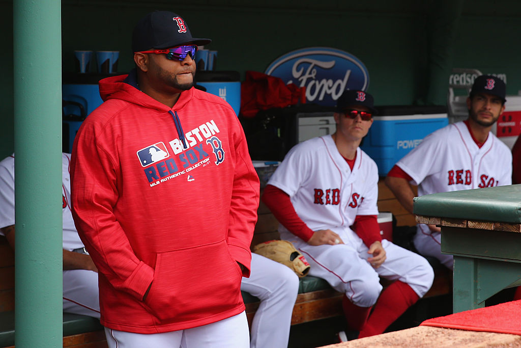 BOSTON, MASSACHUSETTS - APRIL 11: Pablo Sandoval #48 of the Boston Red Sox looks on from the dugout before the Red Sox home opener against the Baltimore Orioles at Fenway Park on April 11, 2016 in Boston, Massachusetts. The Orioles defeat the Red Sox 9-7.
