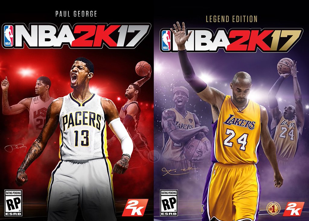 Paul George e Kobe Bryant são as capas do NBA 2K17 (Foto: Reprodução / Twitter)