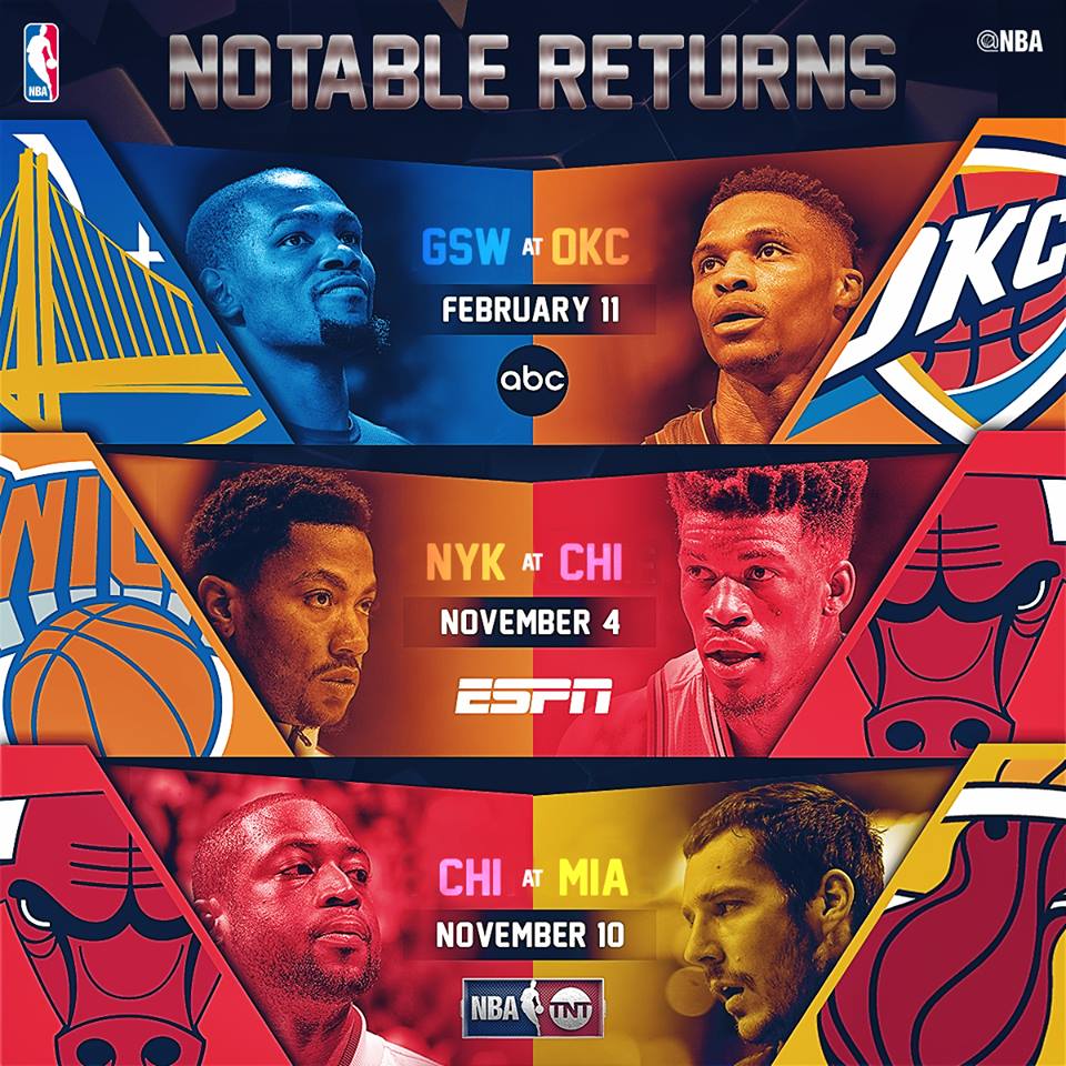 Reencontros importantes da temporada 2016-2017 da NBA