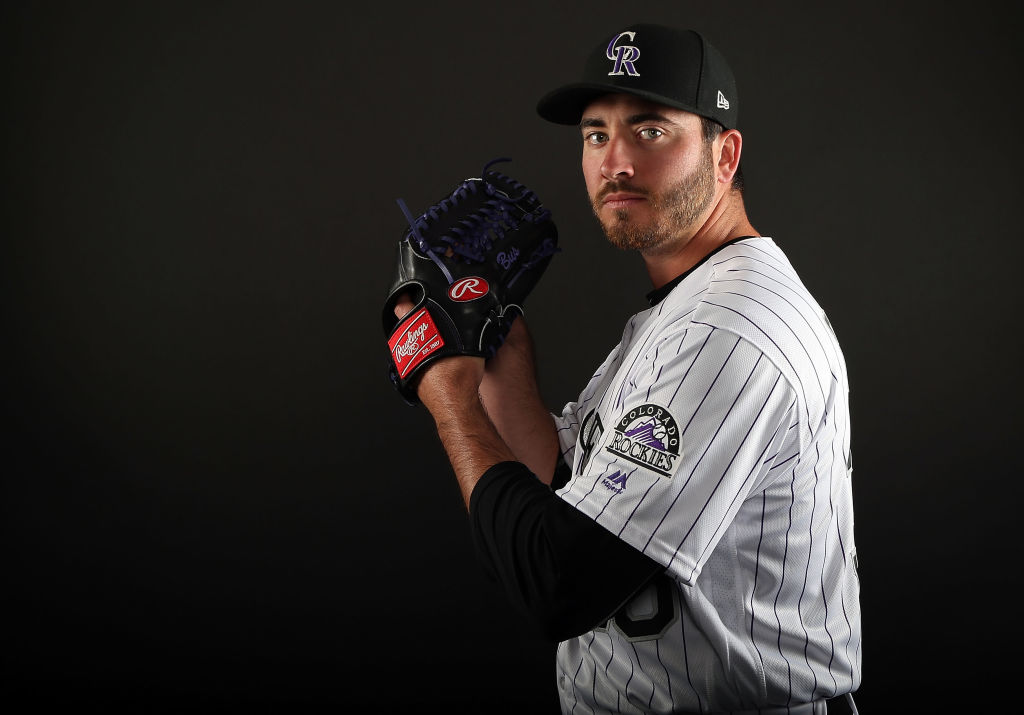 SCOTTSDALE, AZ - FEBRUARY 23: Chad Bettis #35 of the Colorado Rockies poses for a portrait during photo day at Salt River Fields at Talking Stick on February 23, 2017 in Scottsdale, Arizona.