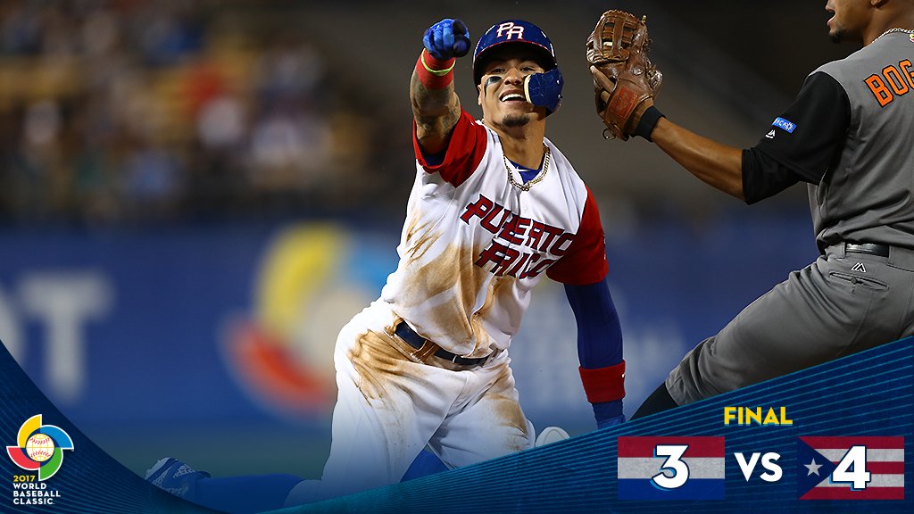 Porto Rico vence Holanda por 4 a 3 e é finalista do World Baseball Classic