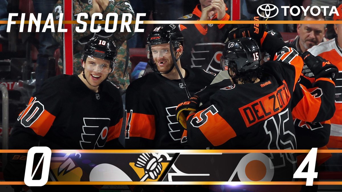 Philadelphia Flyers vence clássico contra Pittsburgh Penguins por 4 a 0