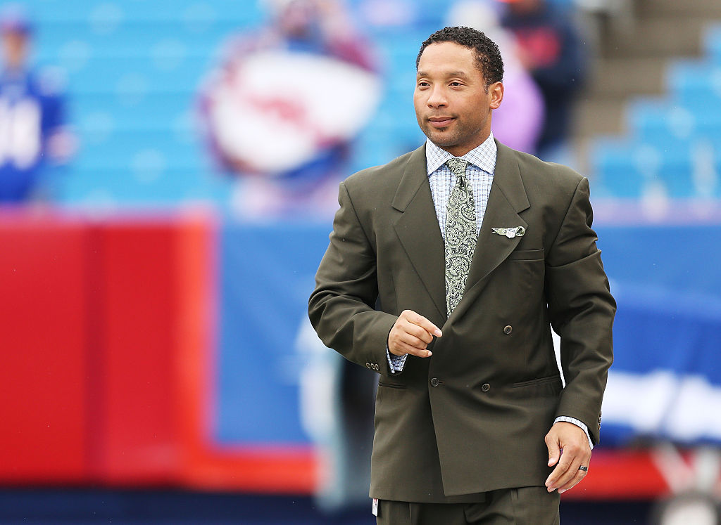 ORCHARD PARK, NY - NOVEMBER 09: Buffalo Bills General Manager Doug Whaley watches the Buffalo Bills and the Kansas City Chiefs warm up on the sidelines before the first half at Ralph Wilson Stadium on November 9, 2014 in Orchard Park, New York