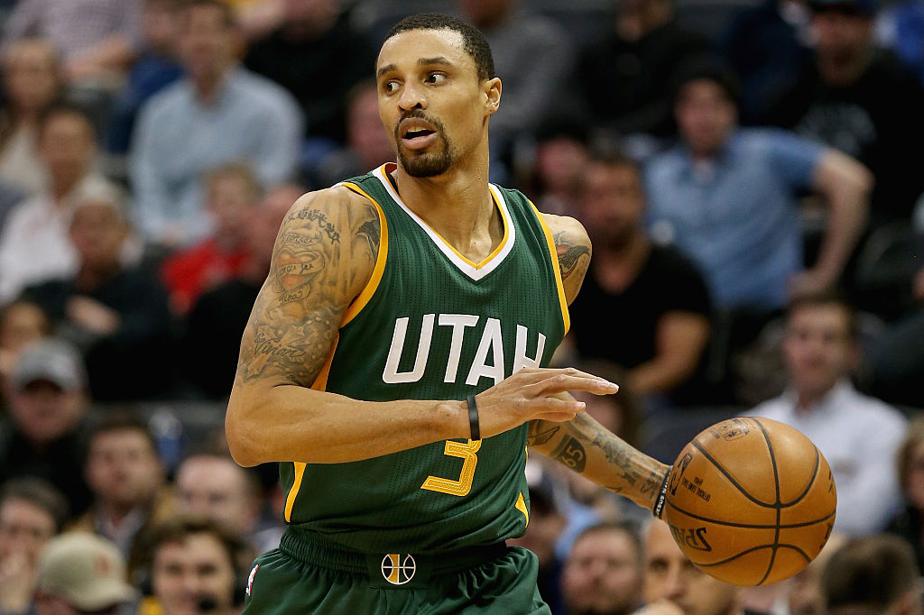 George Hill at Pepsi Center on January 24, 2017 in Denver, Colorado.