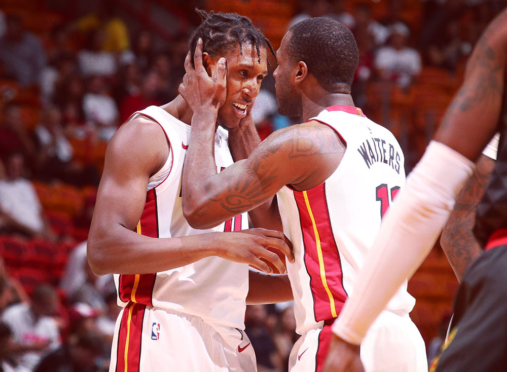 Josh Richardson e Dion Waiters na vitória do Heat sobre os Hawks na pré-temporada da NBA 2017/2018