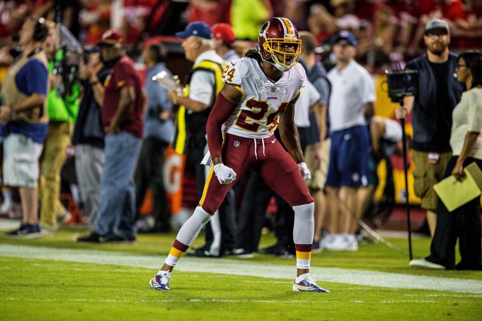 Josh Norman, do Washington Redskins, sofreu lesãodurante partida do Monday NIght Football na Semana 4, diantes do Kansa City Chiefs, na NFL 2017..