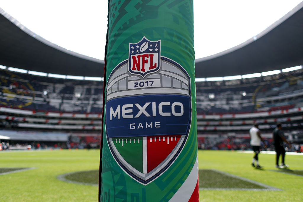 MEXICO CITY, MEXICO - NOVEMBER 19: A detail view of Estadio Azteca prior to the game between the New England Patriots and the Oakland Raiders on November 19, 2017 in Mexico City, Mexico.