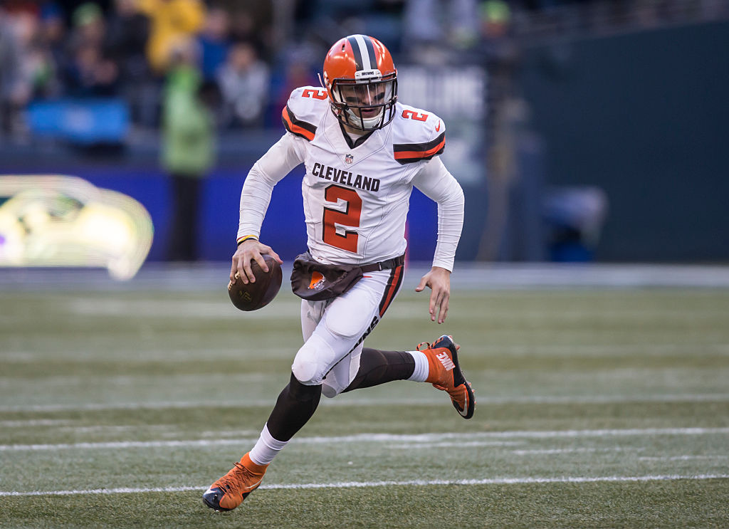 SEATTLE, WA - DECEMBER 20: Quarterback Johnny Manziel #2 of the Cleveland Browns runs with the ball during the second half of a football game against the Seattle Seahawks at CenturyLink Field on December 20, 2015 in Seattle, Washington. The Seahawks won the game 30-13.