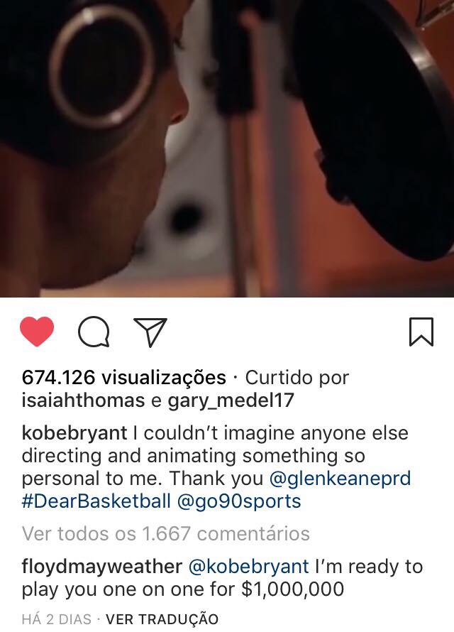 Mayweather desafia Kobe para partida de basquete