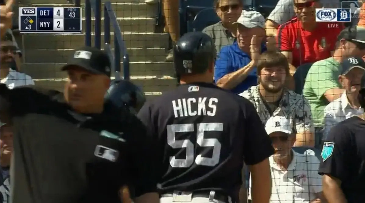 Com HR de John Hicks, Tigers vencem Yankees por 9 a 6