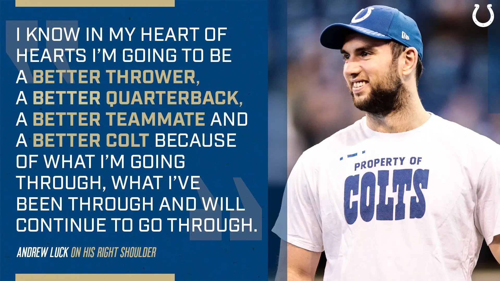 Andrew Luck, quarterback do Indianopolis Colts, fala sobre sua expectativa para a próxima temporada