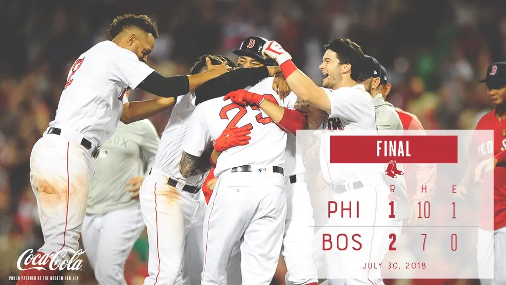 Red Sox vencem Phillies, com rebatida decisiva de Swihart