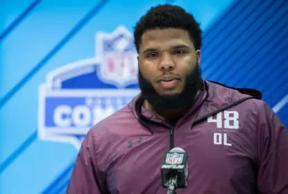 INDIANAPOLIS, IN - MARCH 01: Georgia offensive lineman Isaiah Wynn answers questions from the media during the NFL Scouting Combine on March 1, 2018 at the Indiana Convention Center in Indianapolis, IN