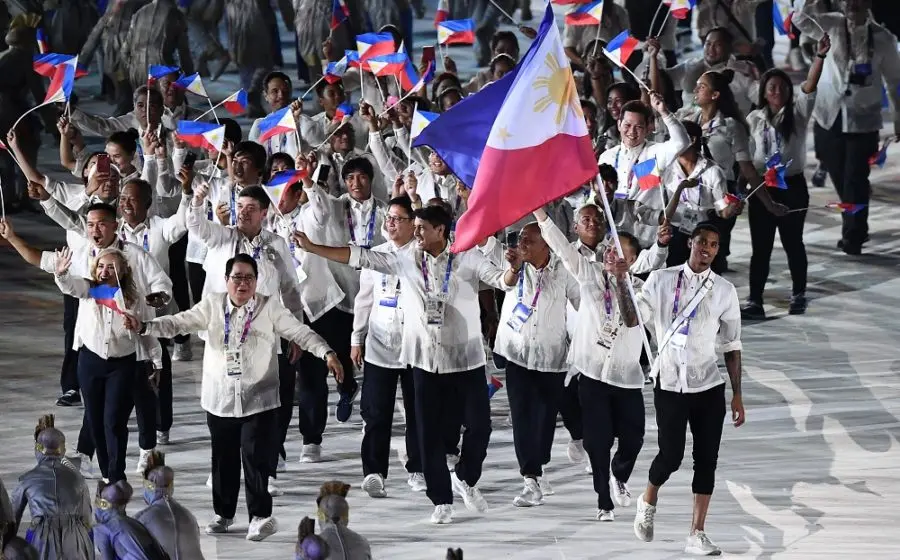 Flag bearer Jordan Clarkson of the Philippines leads delegation during the opening ceremony of the Asian Games 2018 at Gelora Bung Karno Stadium on August 18, 2018 in Jakarta, Indonesia.