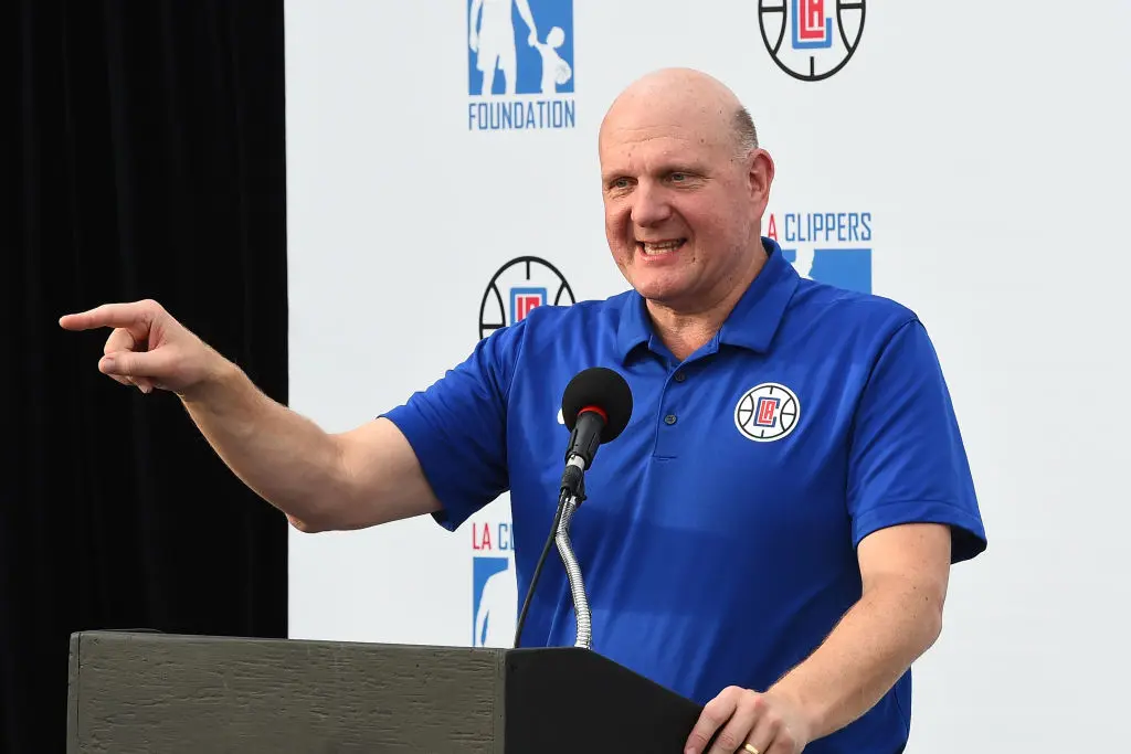 LOS ANGELES, CA- JANUARY 16: Steve Ballmer of the LA Clippers Foundation teams up With Vision To Learn to provide free eye exams and glasses to every LAUSD student in need in Los Angeles, California