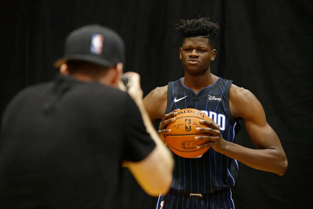 TARRYTOWN, NY - AUGUST 12: Mohamed Bamba #5 of the the Orlando Magic poses for a photo during the 2018 NBA Rookie Shoot on August 12, 2018 at the Madison Square Garden Training Center in Tarrytown, New York