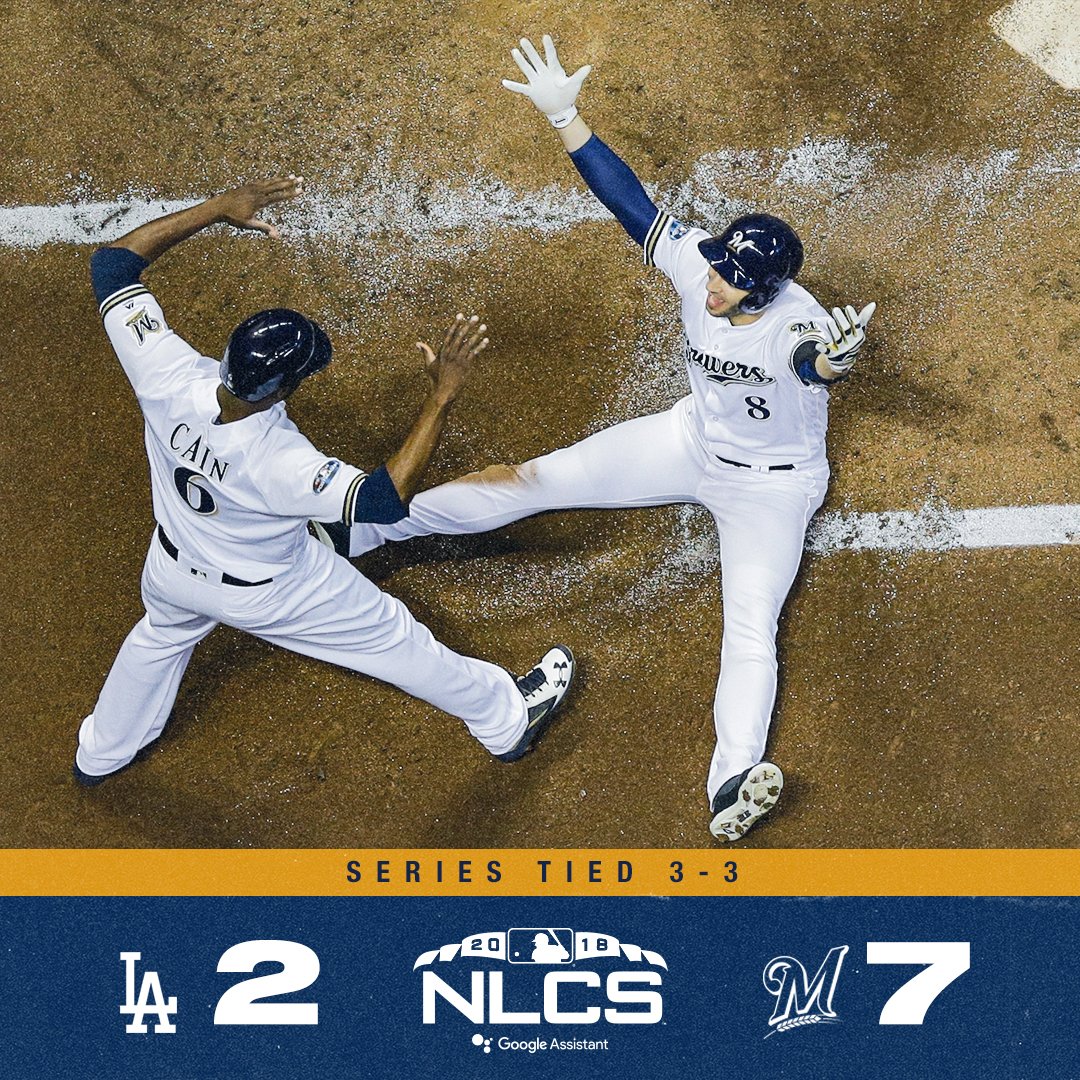 Milwaukee Brewers vence Los Angeles Dodgers e força jogo 7 na NLCS