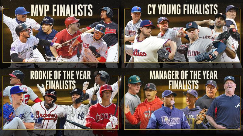 BBWAA anuncia lista dos finalistas aos prêmios da MLB em 2018