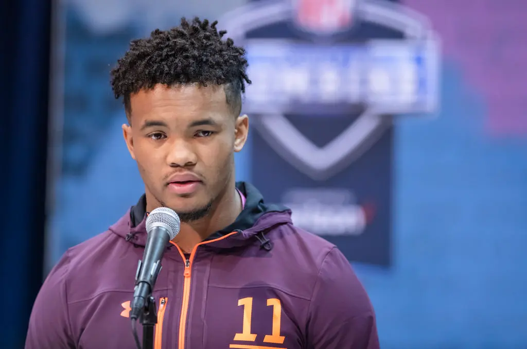 INDIANAPOLIS, IN - MARCH 1: Kyler Murray #QB11 of the Oklahoma Sooners is seen at the 2019 NFL Combine at Lucas Oil Stadium on March 1, 2019 in Indianapolis, Indiana