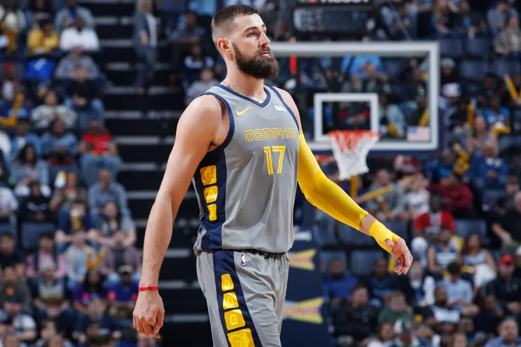 MEMPHIS, TN - MARCH 23: Jonas Valanciunas #17 of the Memphis Grizzlies looks on during the game against the Minnesota Timberwolves at FedExForum on March 23, 2019 in Memphis, Tennessee. Minnesota won 112-99