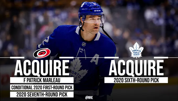 Hurricanes adquirem Patrick Marleau em troca com Maple Leafs