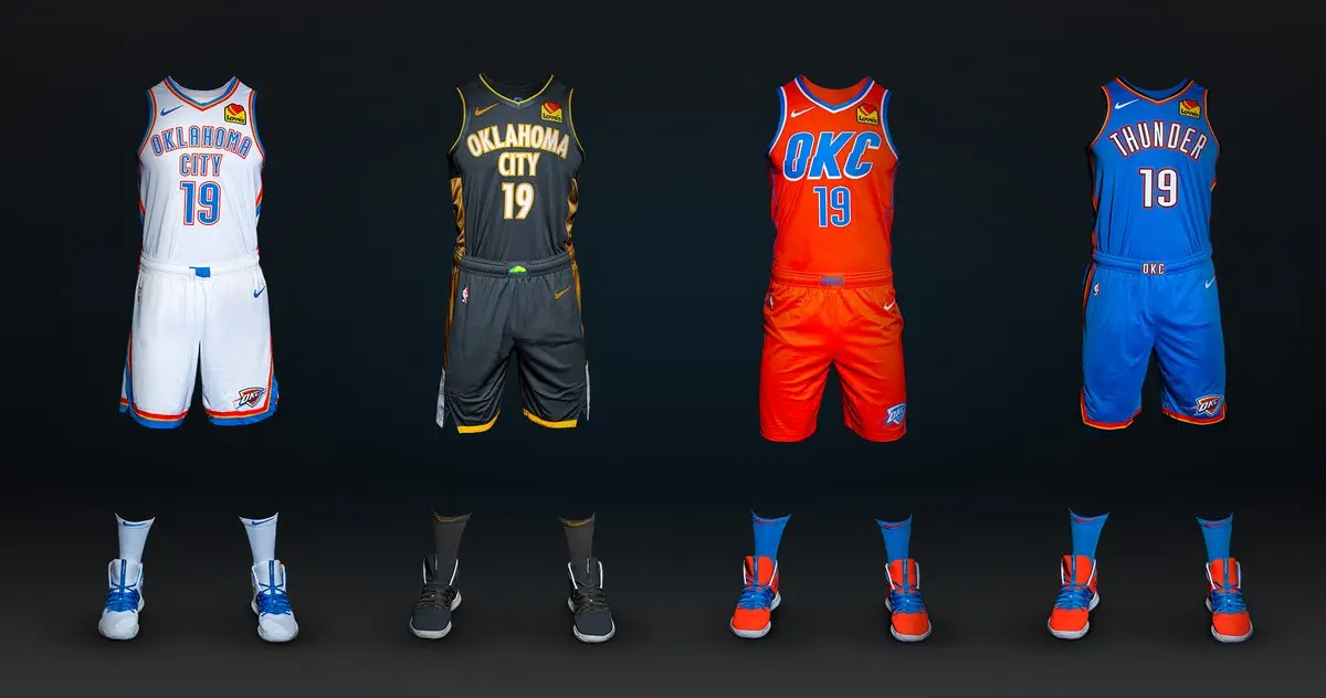 Oklahoma City Thunder apresenta os novos uniformes para temporada 19/20 da NBA