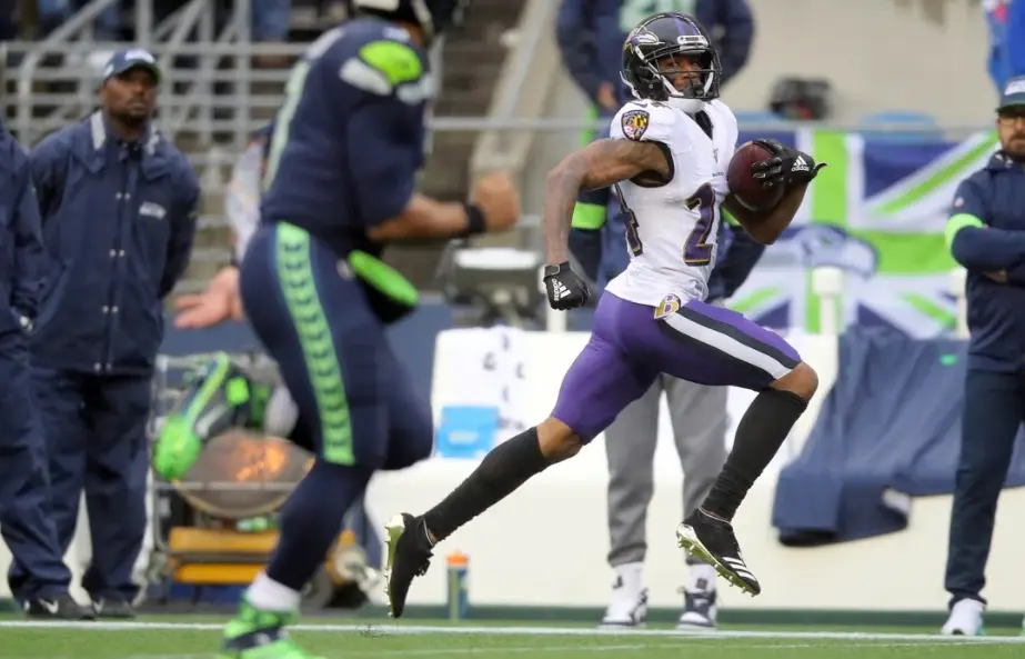 Marcus Peters - Baltimore Ravens bate o Seattle Seahawks fora de casa pela semana 7 da temporada 2019 da NFL