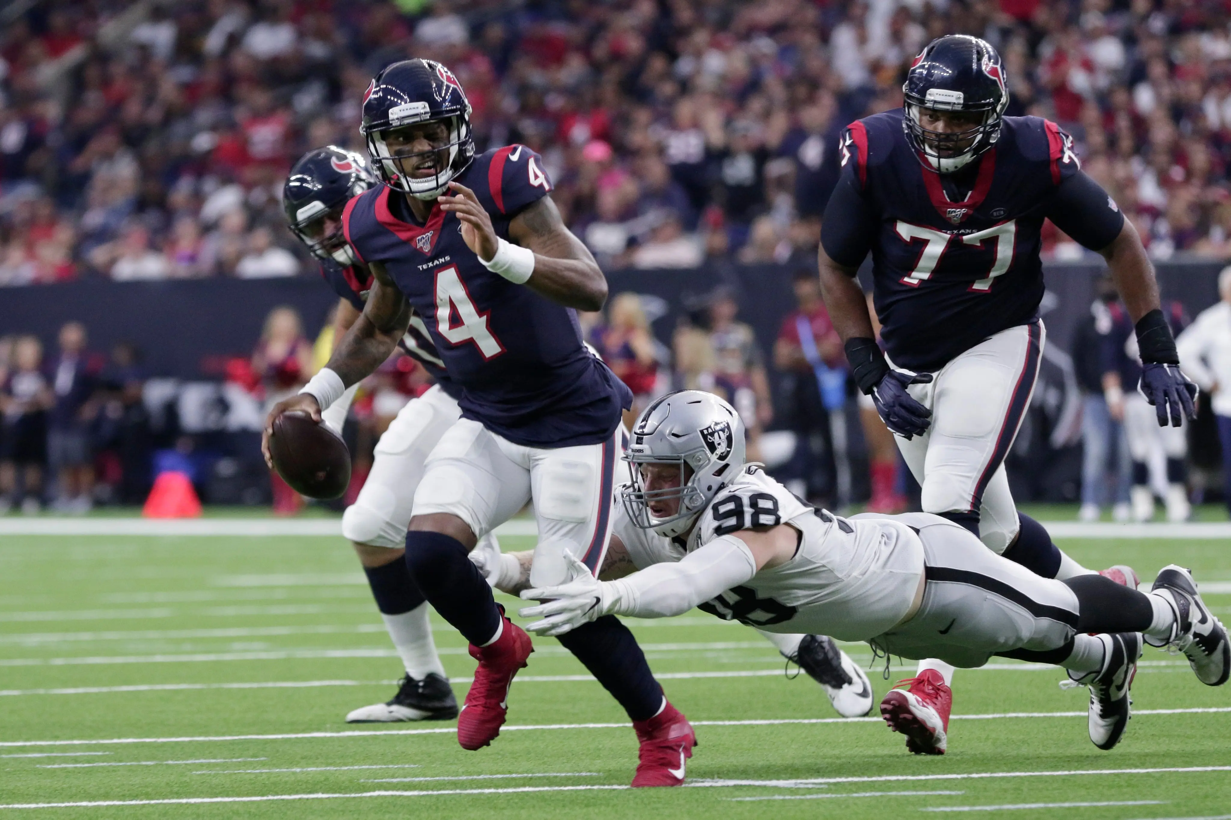 Deshaun Watson em ação pelo Houston Texans pela semana 8 da NFL