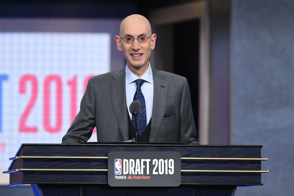 NEW YORK, NEW YORK - JUNE 20: NBA Commissioner Adam Silver speaks during the 2019 NBA Draft at the Barclays Center on June 20, 2019 in the Brooklyn borough of New York City