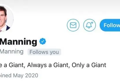 Eli Manning cria conta no Twitter e é recepcionado por Tom Brady - The Playoffs