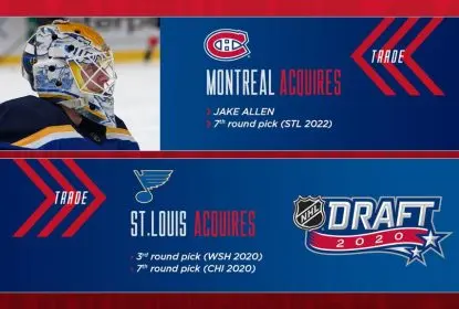Canadiens adquirem goleiro Jake Allen em troca com os Blues - The Playoffs