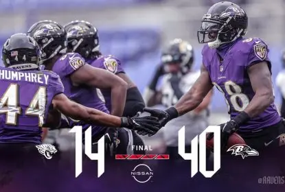 Com tranquilidade, Ravens atropelam Jaguars em casa - The Playoffs