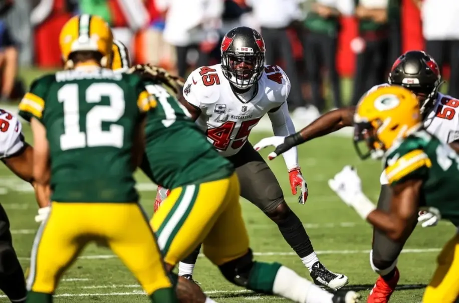 Devin White LB Tampa Bay Buccaneers vs Green Bay Packers