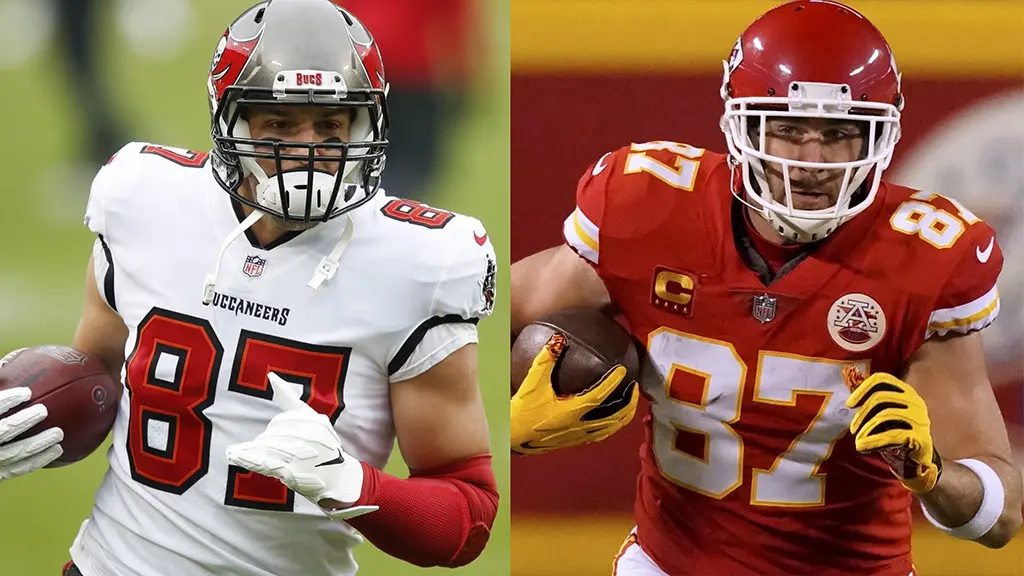 Rob Gronkowski tight end Tampa Bay Buccaneers Travis Kelce tight end Kansas City Chiefs