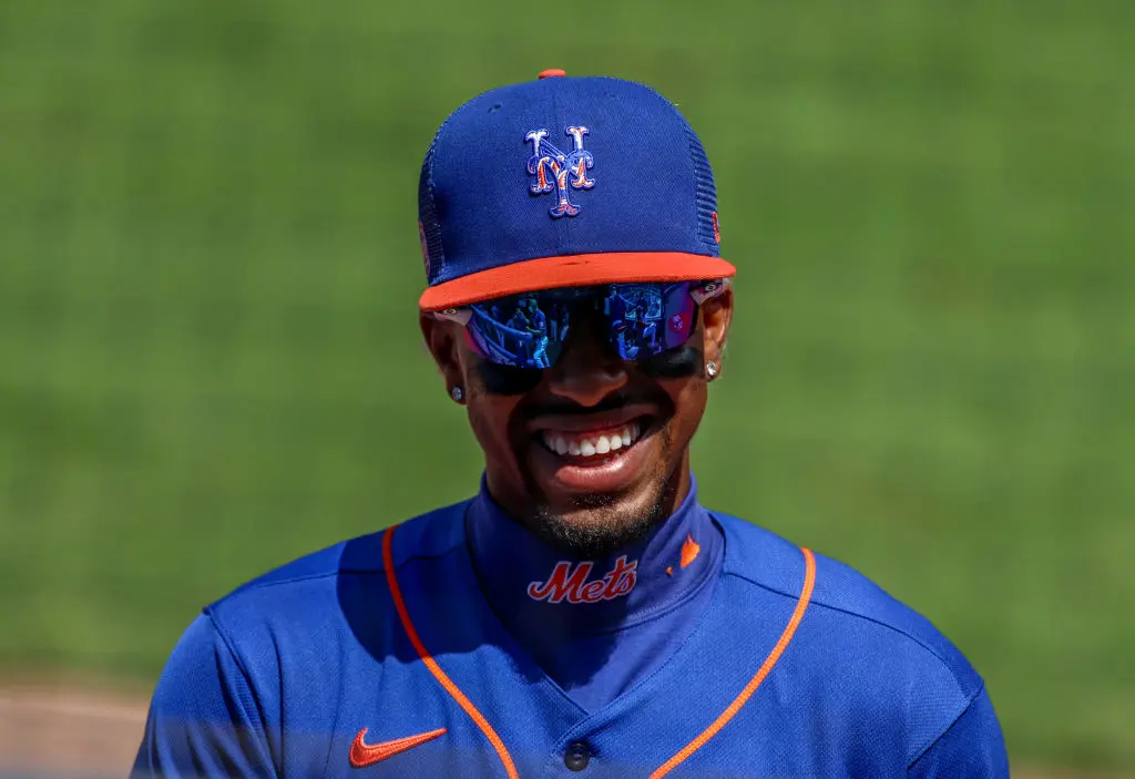 PORT ST. LUCIE, FLORIDA - MARCH 19: A general view of the Oakley sunglasses worn by Francisco Lindor #12 of the New York Mets against the St. Louis Cardinals in a spring training game at Clover Park on March 19, 2021 in Port St. Lucie, Florida