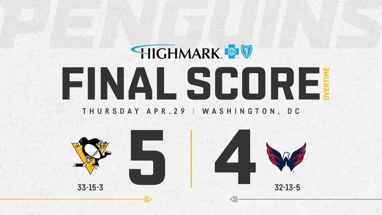 Penguins vencem Capitals no overtime e se garantem nos playoffs
