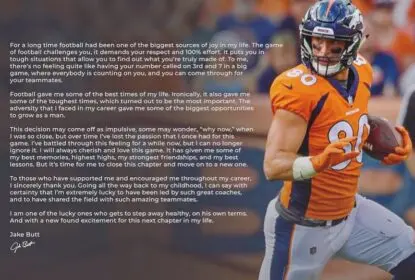 Tight end Jake Butt, ex-Denver Broncos, anuncia aposentadoria - The Playoffs