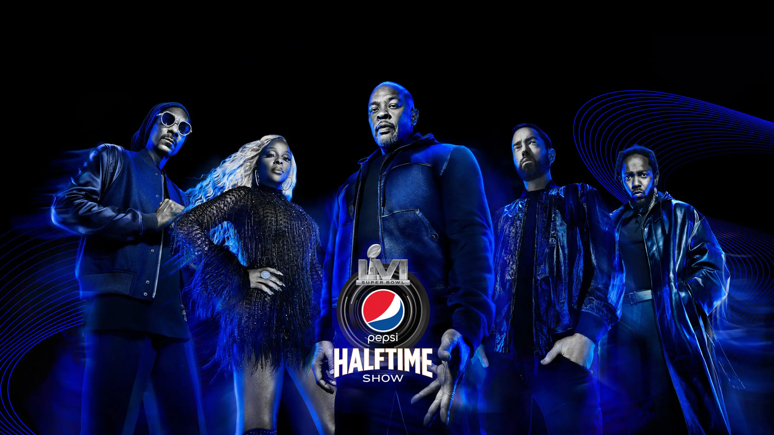 Ícones de três gerações distintas do hip-hop e do rap americano se reúnem no show do intervalo do Super Bowl