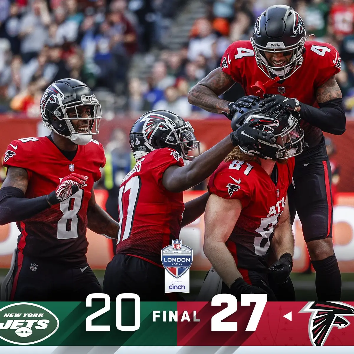 Atlanta Falcons vence New York Jets em Londres