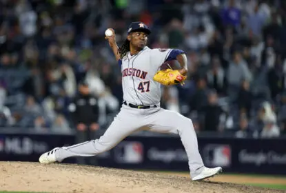 NEW YORK, NEW YORK - OCTOBER 23: Rafael Montero #47 of the Houston Astros pitches in the eighth inning against the New York Yankees in game four of the American League Championship Series at Yankee Stadium on October 23, 2022 in the Bronx borough of New York City